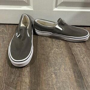 Vans Gray Slip-On Loafers with Elastic Panels